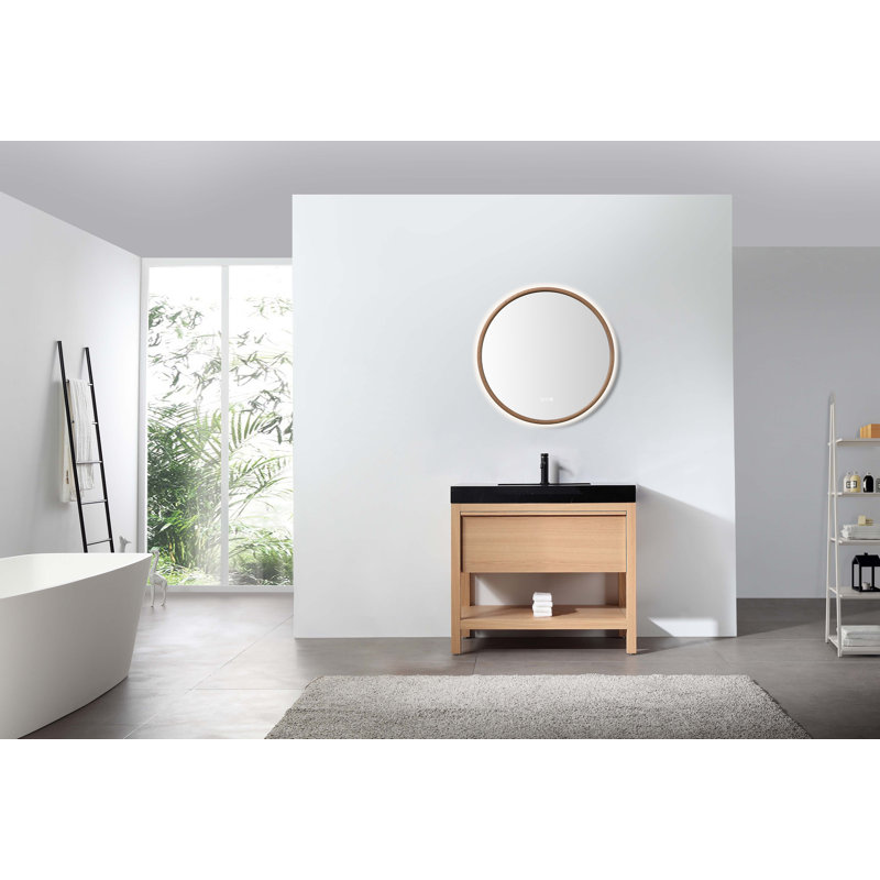 Zen LED Mirror, 29.52" x 29.52", Round, Whitewash