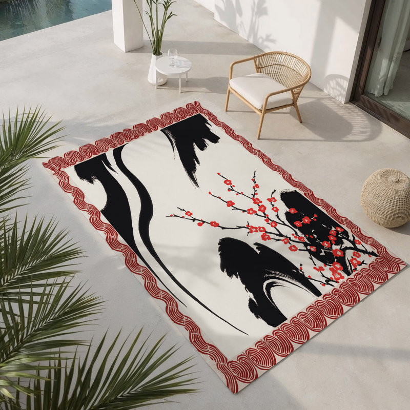 Tapis intérieur et extérieur Crimson Petal, Rectangle 1 pi 6 po x 2 pi 6 po