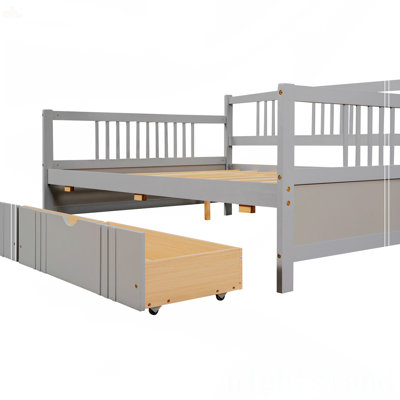 Full Size Daybed Wood Bed With Two Drawers