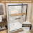 56-60"W x 72"H Framed Double Sliding Door 1/4" Clear Tempered Glass with Safety Film Matte Black Hardware-126173205-112950250