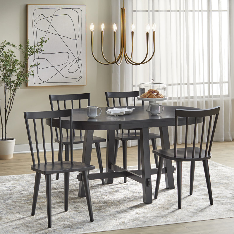 Dantzler Round Extension Dining Set, 5 Pieces: Table, 4 Chairs