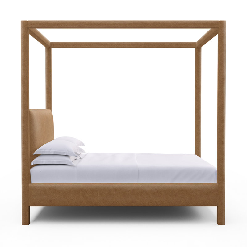 Lafayette Upholstered Standard Storage Bed, King, Distressed Leather Cognac