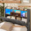 Upholstered Bed with Ottoman Under-bed Storage and Charging Station-1207654586-1207654588