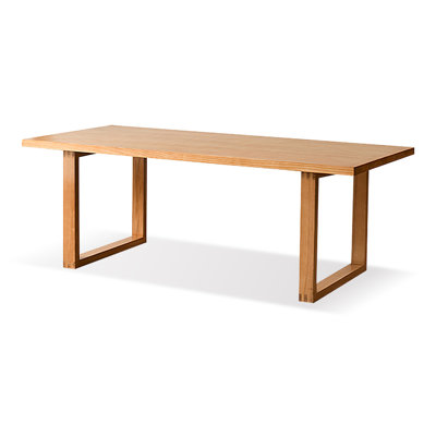 Table de salle à manger rectangulaire en bois massif brun