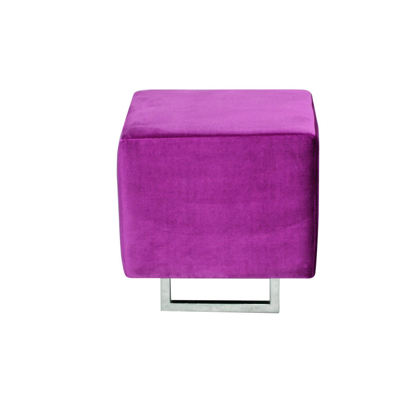 Modern 40cm Wide Square Ottoman, Amaranth