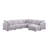 Modern Sofa Penelope 120" Linen Fabric Reversible 7PC Modular Sectional Sofa With Ottoman And Pillows