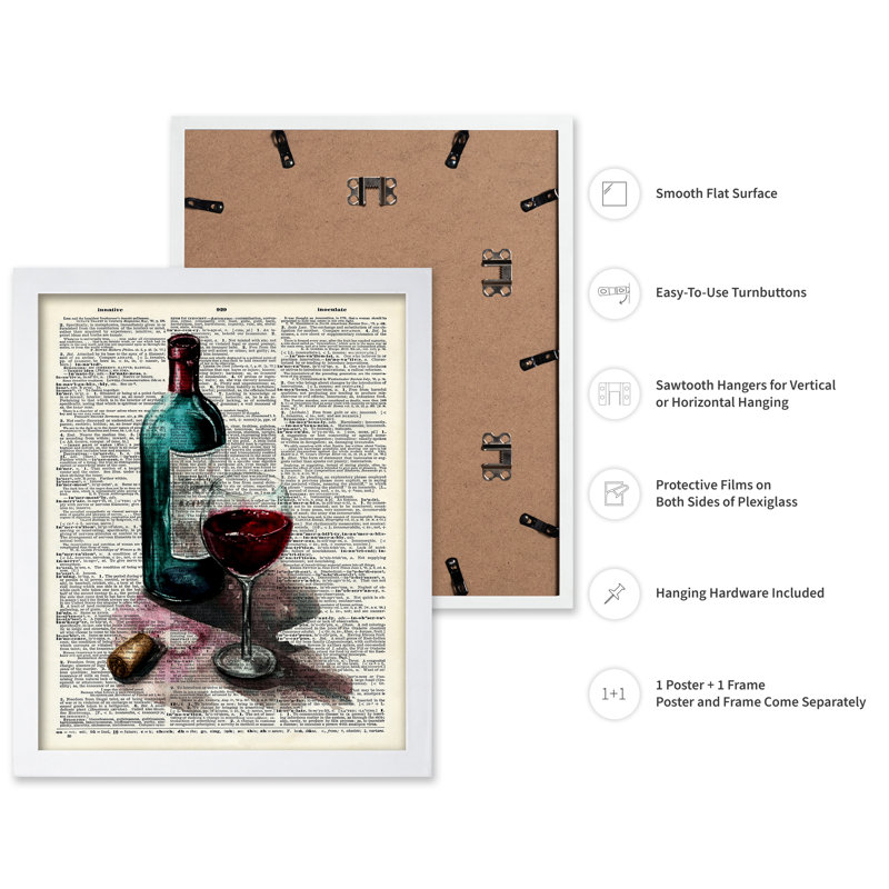 Wine, Poster, White Framed, 16"H x 20"W