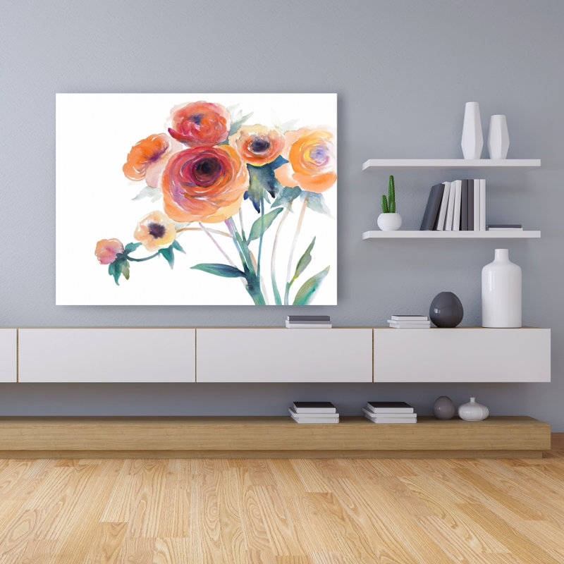 Aquarelle de fleurs - Toile scandinave pour la décoration intérieure