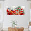 Ensemble de 3 tableaux muraux abstraits à l'aquarelle représentant des coquelicots et des fleurs, sur toile tendue.-1798397613