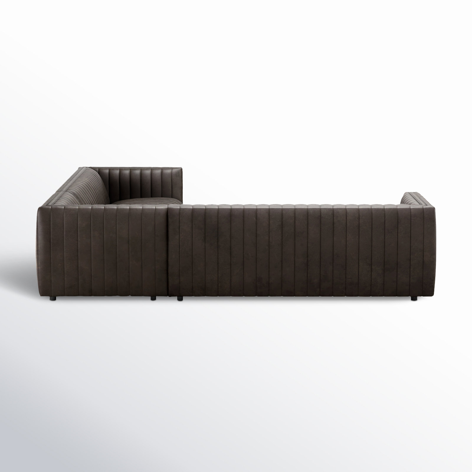 Brandt Upholstered L-Sectional, Deacon Wolf Genuine Leather
