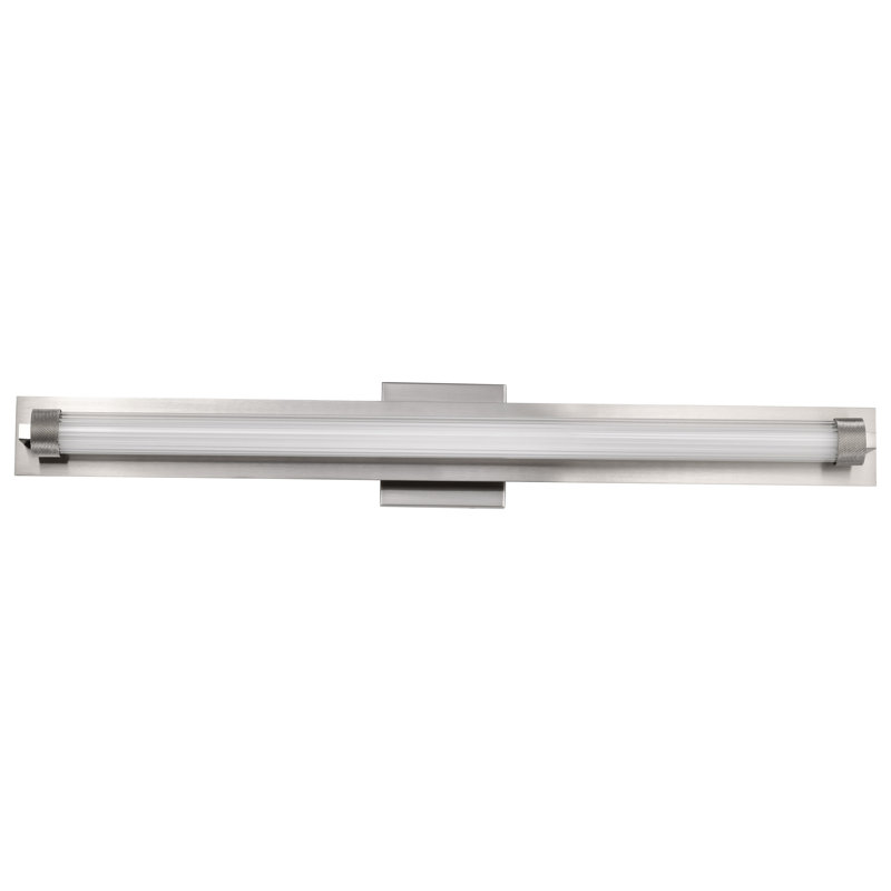 Larissa - Meuble-lavabo à DEL - 3000K CCT - Verre opaque, Nickel brossé, 32 po de largeur