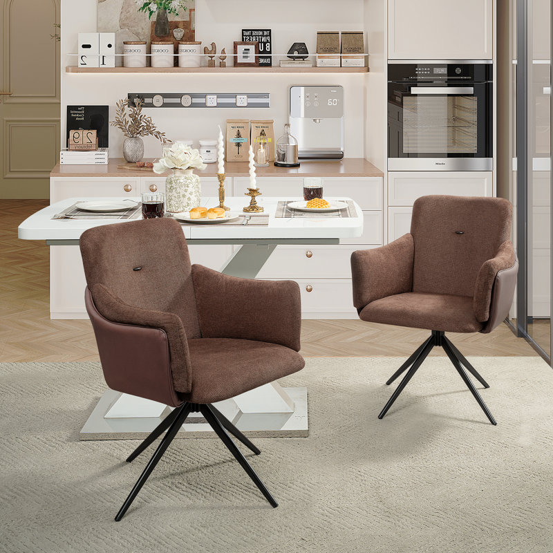 Ensemble de 2 chaises de bureau 360 ° pivotantes pour la maison