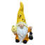 Figurine de jardin 22 po en forme de nid d'abeille avec lanterne, jaune et blanc