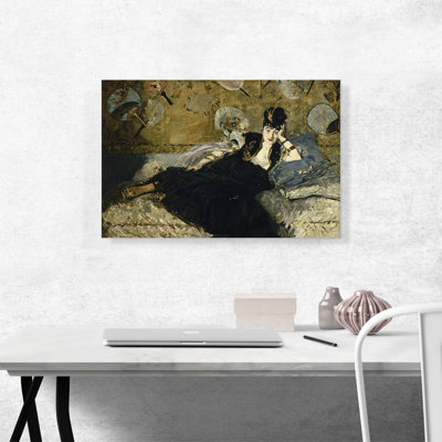 «Woman with Fans 1873» par Edward Manet, reproduction d'art sur toile tendue