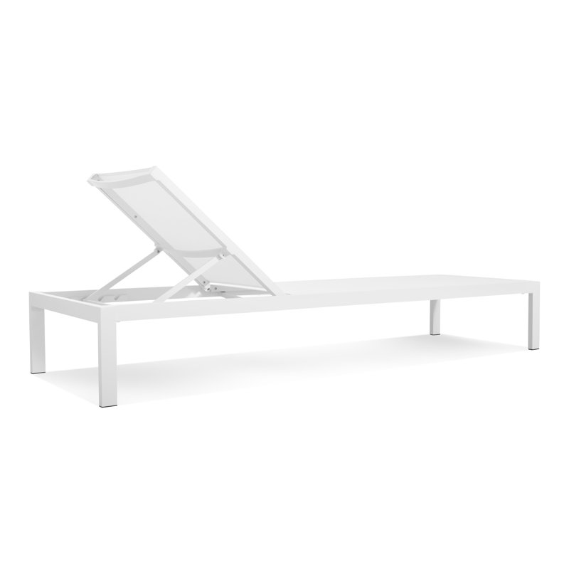 Skiff Outdoor Sun Lounger Single Chaise, White