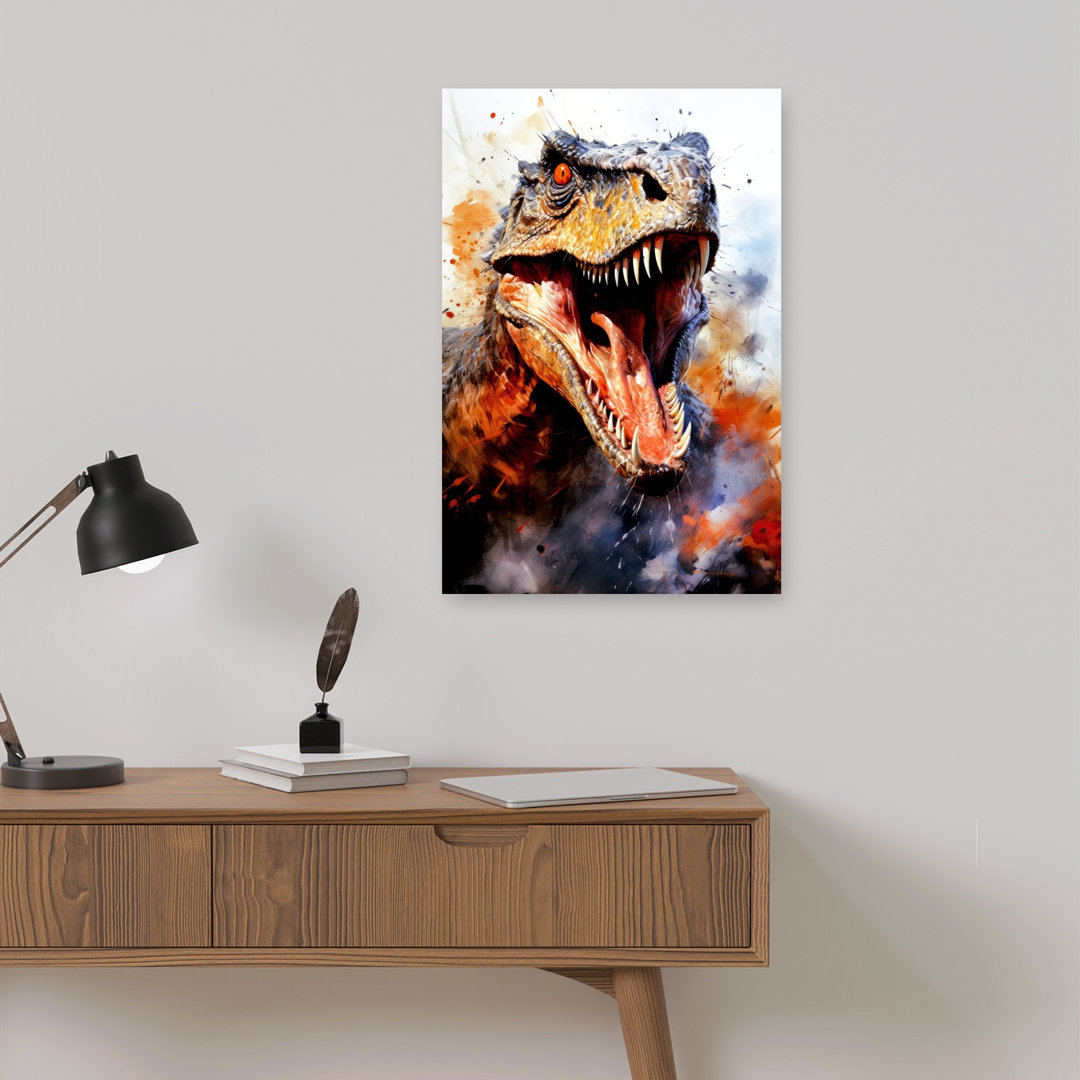 Fierce Dinosaur Roar Contemporary Wall Art Print