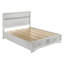 Ensemble de chambre à coucher Isadora blanc Queen 3 pièces avec tête de lit à panneaux, commode et table de chevet