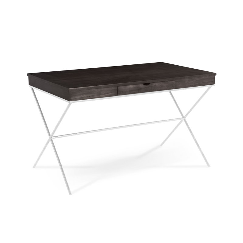 Bureau debout en bois massif Abbott, Noir texturé, Corbeau