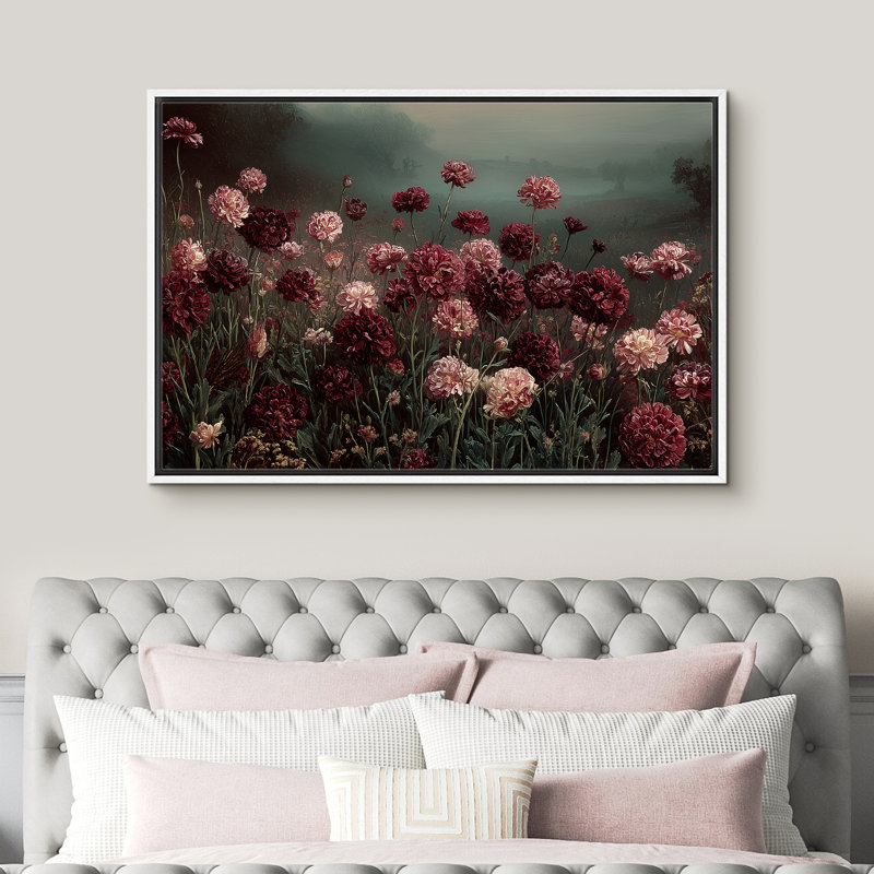 Impression sur toile encadrée très sombre Moody, Cadre flottant blanc, H 16 po x l 24 po x P 1,5 po