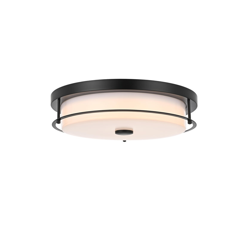Ashok 16 inch LED Flush Mount , Black