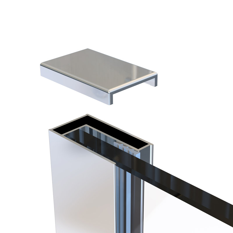 1900mm H Semi-Frameless Wet Room Glass Screens with Glass, 1900mm H x 900mm W
