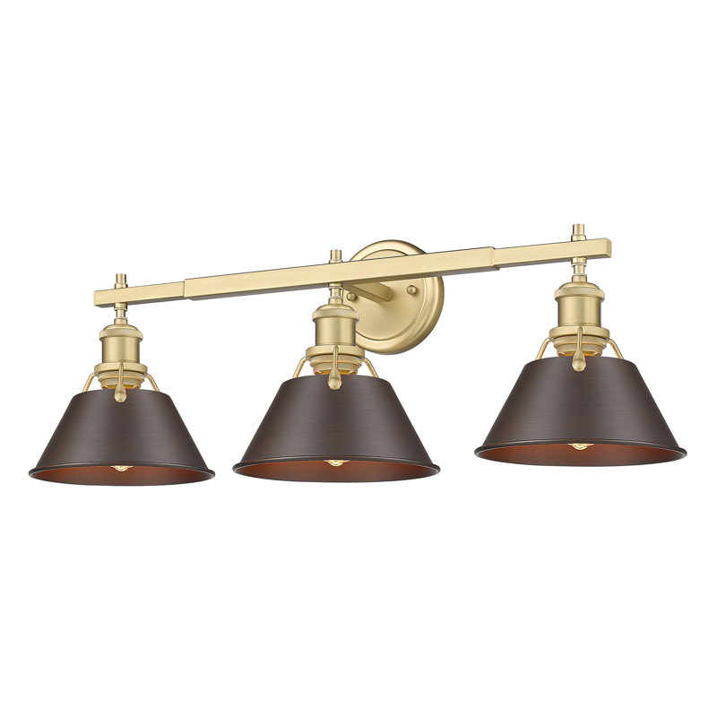 Luminaire à 3 lumières Felda, Bronze huilé, Bronze champagne brossé