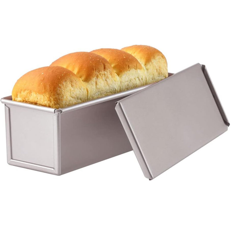 Mini Champagne Gold Carbon Steel Non-stick Loaf Pan with Lid