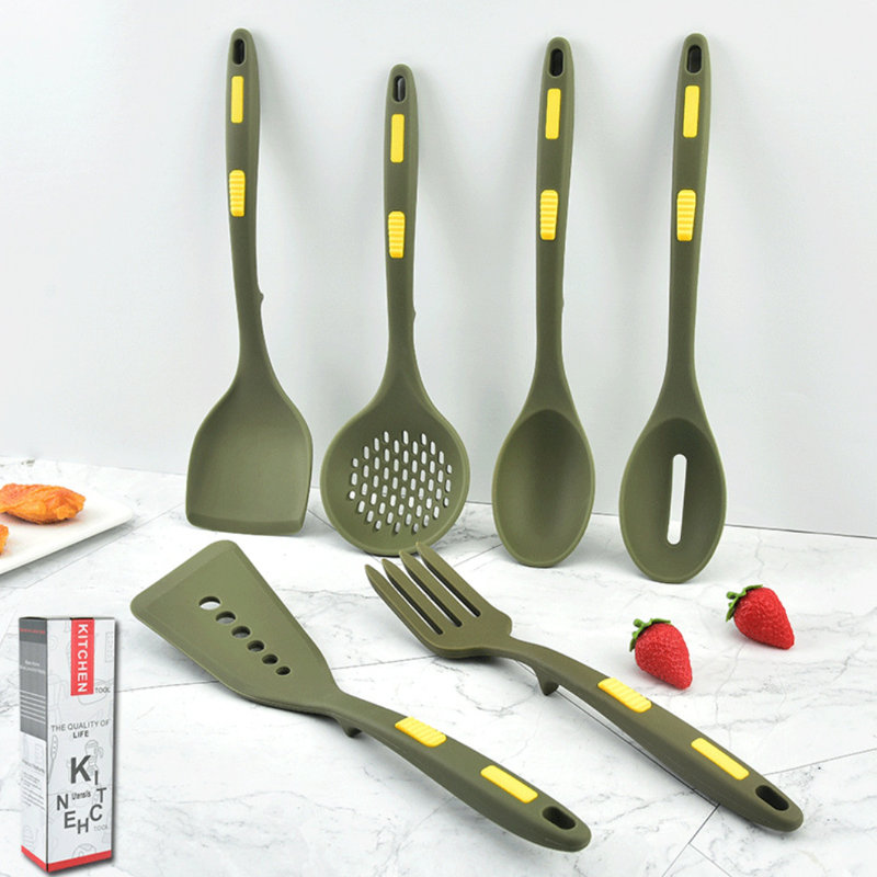 Ensemble d'ustensiles de cuisson antiadhésifs en silicone à haute température