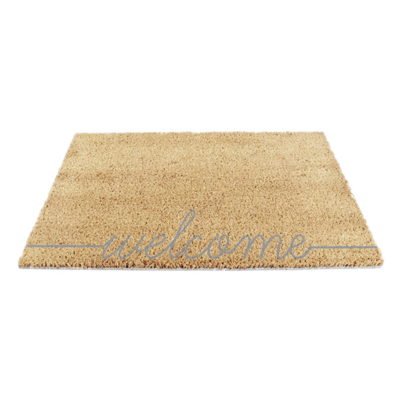 Non-Slip No Pattern Doormat, Brown/Grey