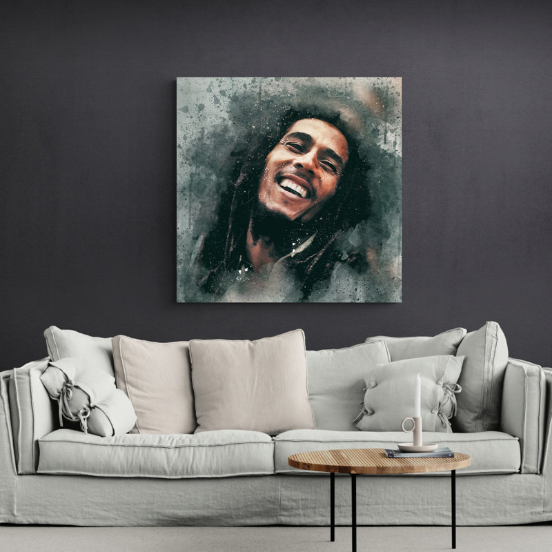 «Bob Marley Watercolor» par Stephen Chambers - photographie sur toile tendue, H 15 po x l 15 po x P 1,5 po