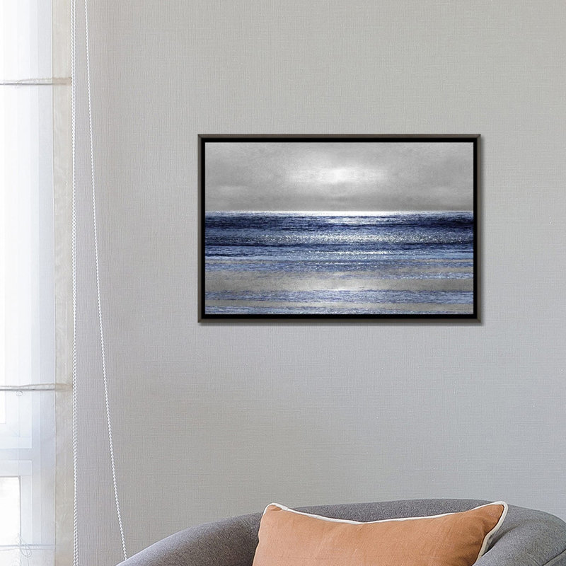 «Silver Seascape II» par Michelle Matthews - Impression sur toile, H 18 po x l 26 po, Impression encadrée sans passe-partout