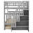 Full Over Full Bunk Bed With Two Drawers And Storage, Gray