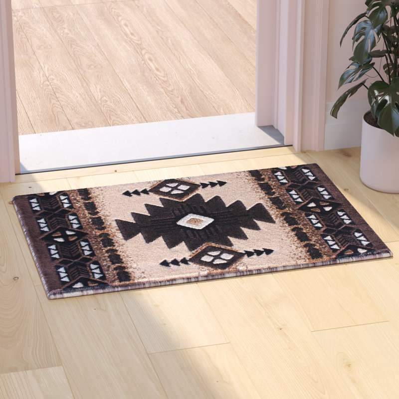 Leitha traditionnel en fibre d'oléfine, Rectangle 2 pi x 3 pi 3 po