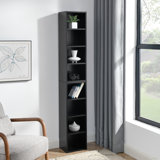 8-Tier Media Tower Rack, CD DVD Slim Storage Cabinet With Adjustable Shelves, Tall Narrow Bookcase Display Bookshelf For Home Office,Multi-Functional Double-Decker Bookcase (Bookshelf)