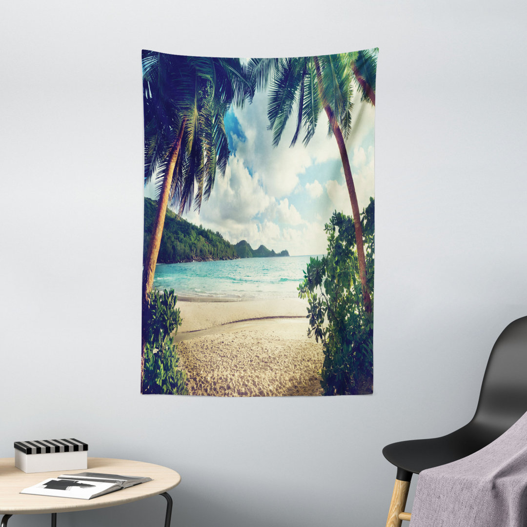 Wandbehang Sommer-Strand-Weinlese-Art-tropischer Sonnenuntergang