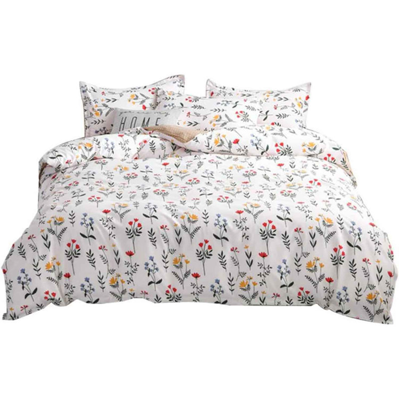 Microfiber Floral Duvet Cover with Pillowcases