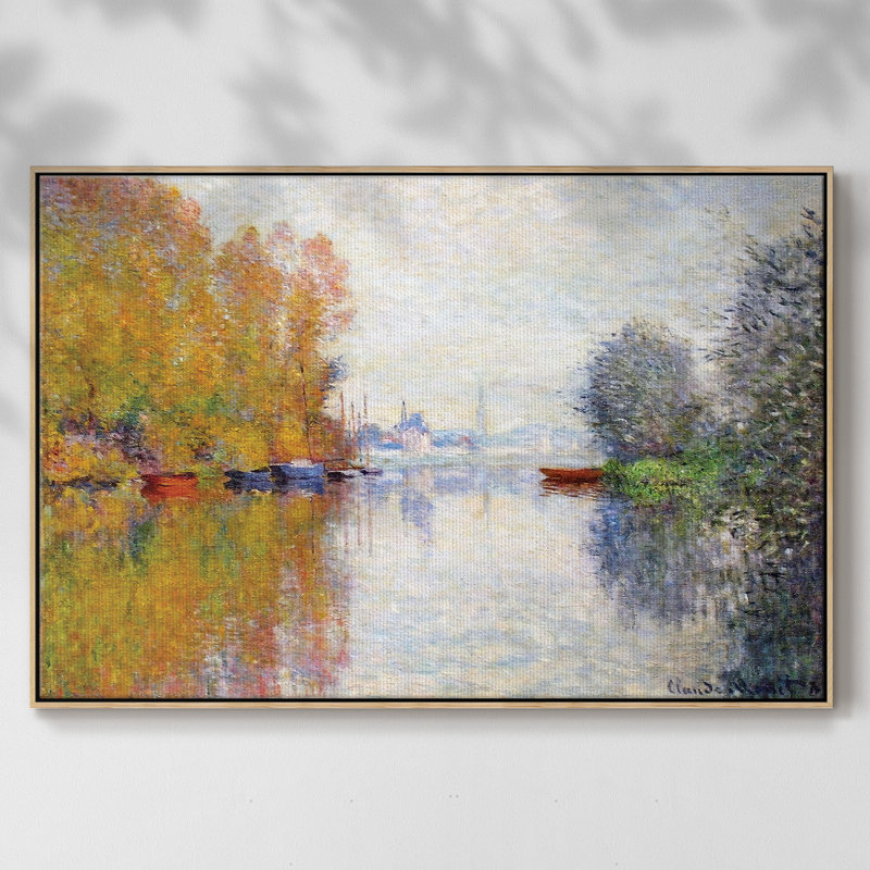 "Autumn on the seine at Argenteuil", 1873, reproduction d'art sur toile, H 27 po x l 41 po x P 2 po, Naturel