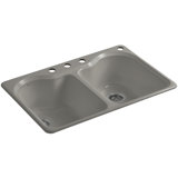 Hartland 33" L x 22" W x 9-5/8" Double Basin Drop-In Kitchen Sink