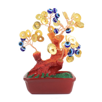 Arbre d'argent avec sculpture Evil Eye