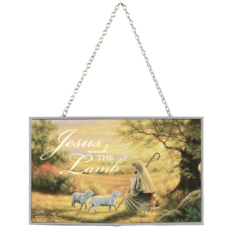 Décoration de porte Jésus et l'agneau