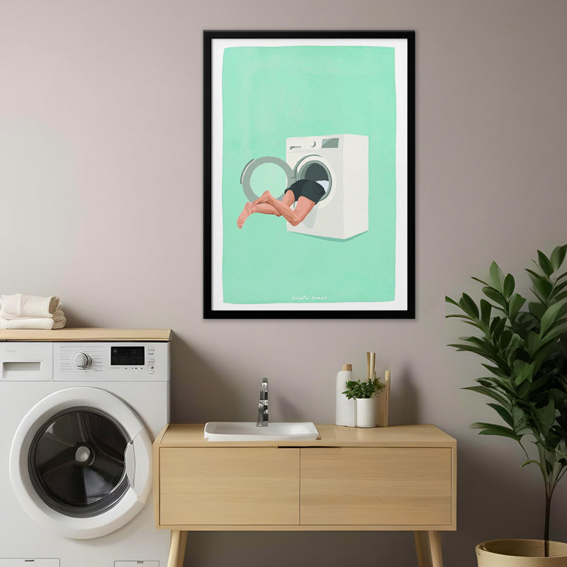Pop Art & Retro "Laundry Quest" Framed Print Wall Art, 30" H x 20" W