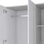 Armoire moderne Eloy avec beaucoup de rangement, un miroir, deux tiroirs, quatre tablettes et une tringle