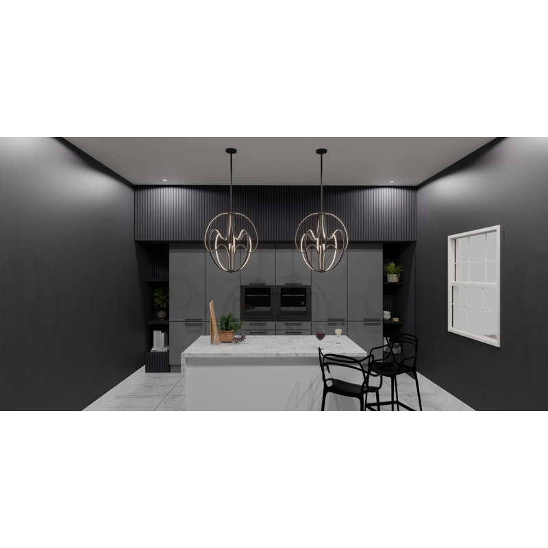 Stamatoula 1 - Light LED Geometric Pendant, Matte Black