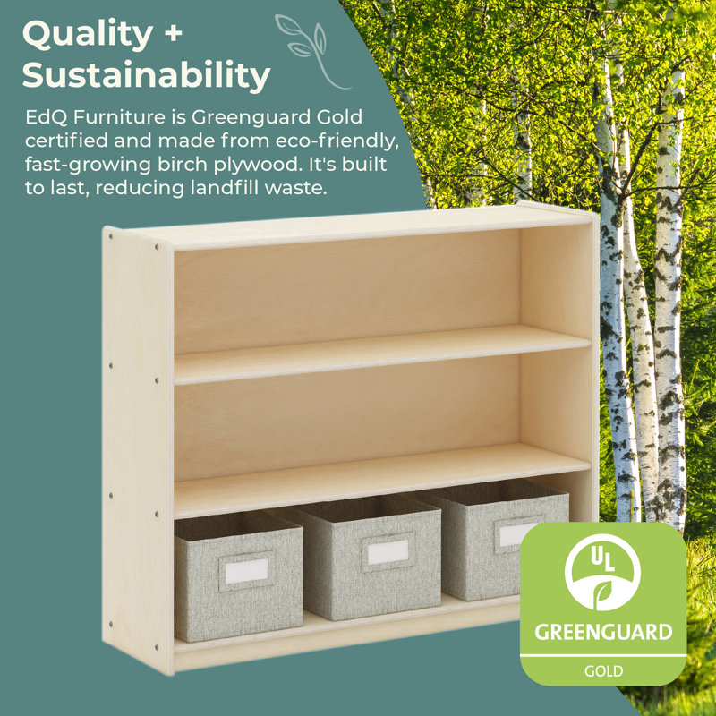 EdQ Essentials 3-Shelf Open Storage, Natural