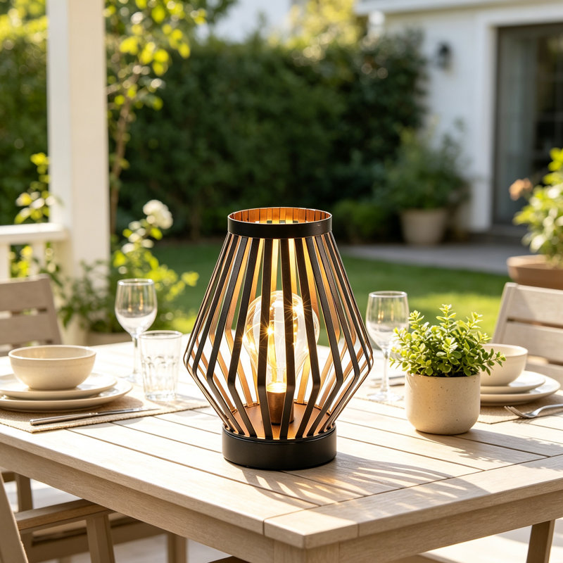Banner 22Cm Metal Dimond Shape Cordless Table Lamp