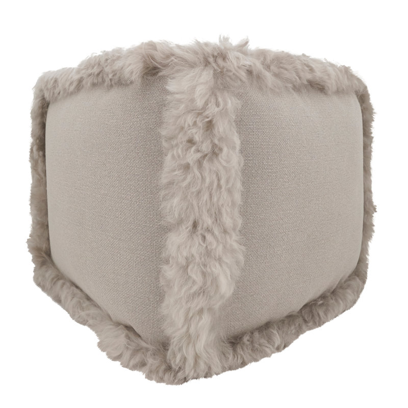 Repose-pieds rembourré Lulie Collection, Lin gris