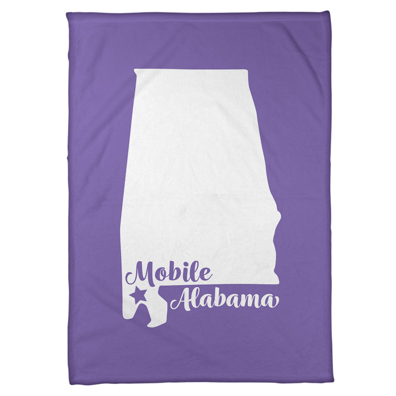 Jeté polaire de l’alabama mobile, l 62,5 po x L 82,5 po, Mauve