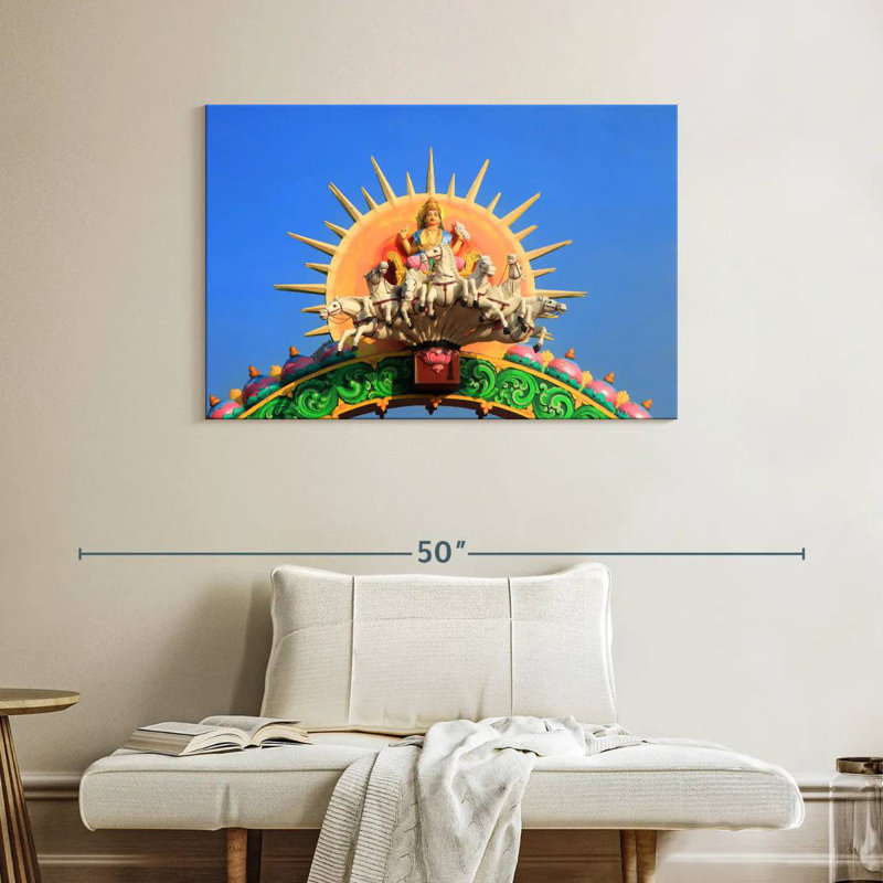 Divinité indienne Surya, H 26 po x l 39 po
