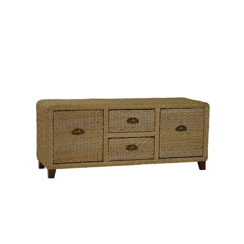 Banc de rangement en osier Northside, Naturel