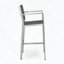 Tabourets de bar en aluminium avec siège en rotin PE, ensemble de 2